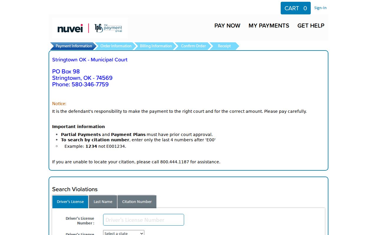 Stringtown warrant records citation search portal