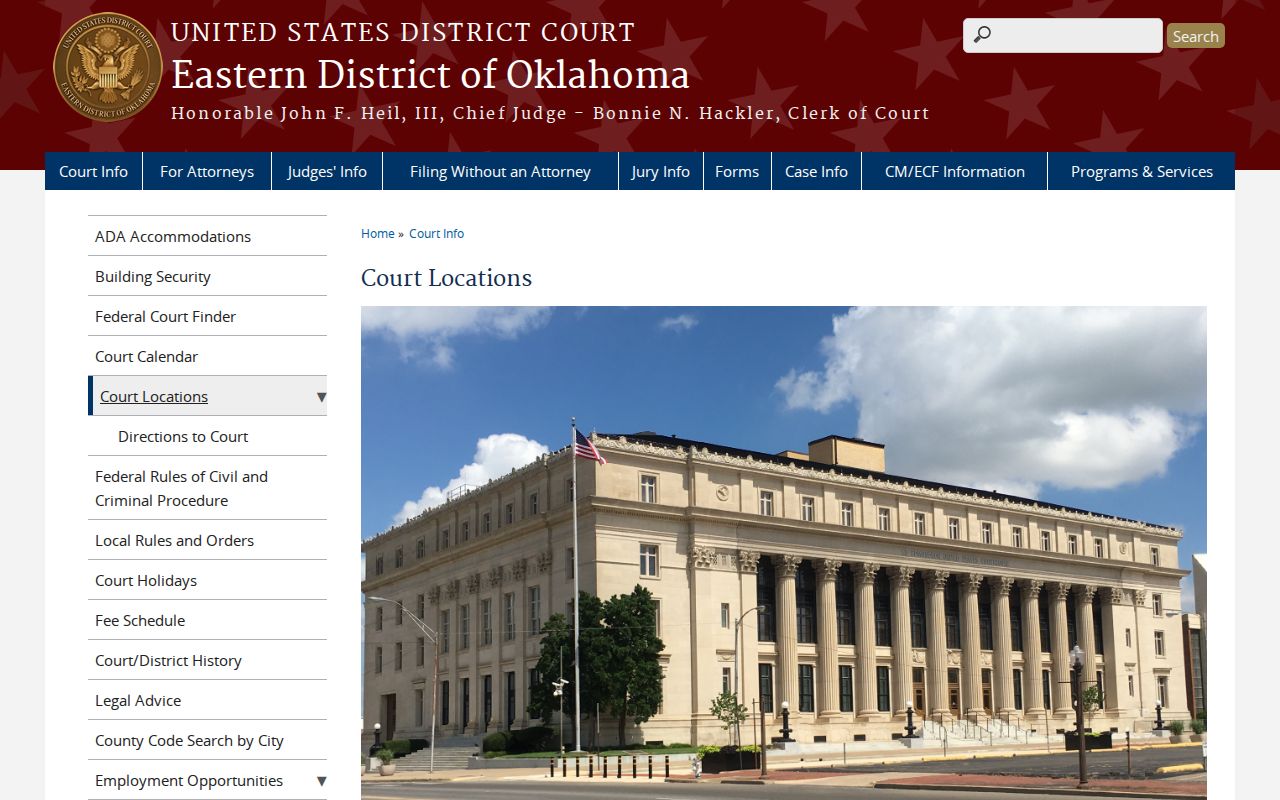 Atoka County arrest warrant lookup Eastern District federal court source